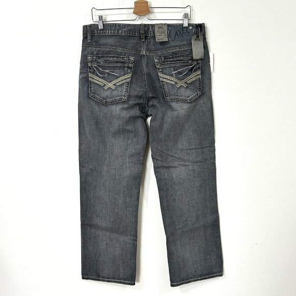 Vintage AXEL Jeans Mens 34x32 Black Rock Gray Relaxed Straight Y2K NWT Denim - Picture 2 of 11